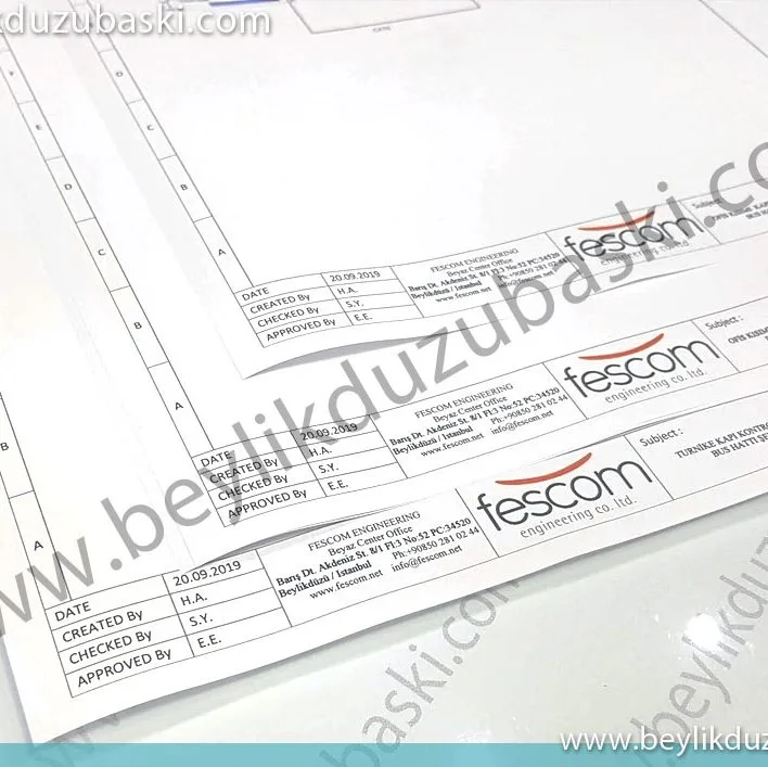 Beylikdüzü Ozalit A4 ve A3 renkli kağıt baskılar