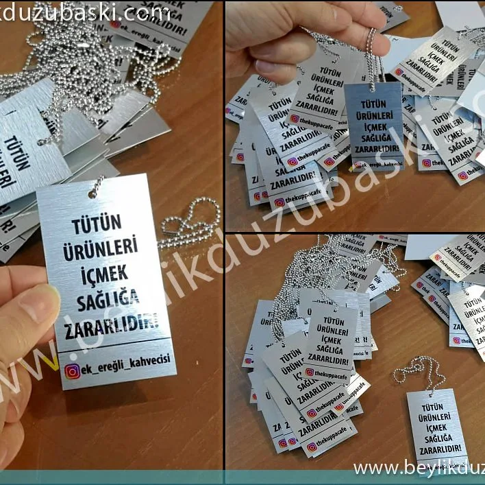 Metal Uyarı levhası zincirli metal etiket