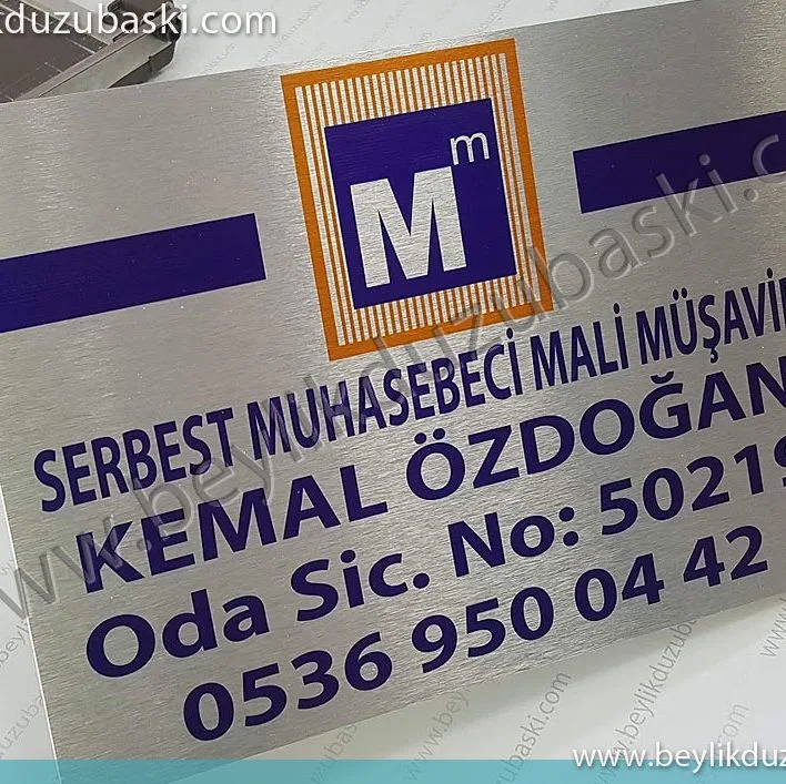Muhasebeci tabelası, Metal kapı tabelası, 30x42 cm ebadında kapı girişine kaliteli tabela, alüminyum metal kapı tabelası, muhasebeci mali müşavir tabelsı