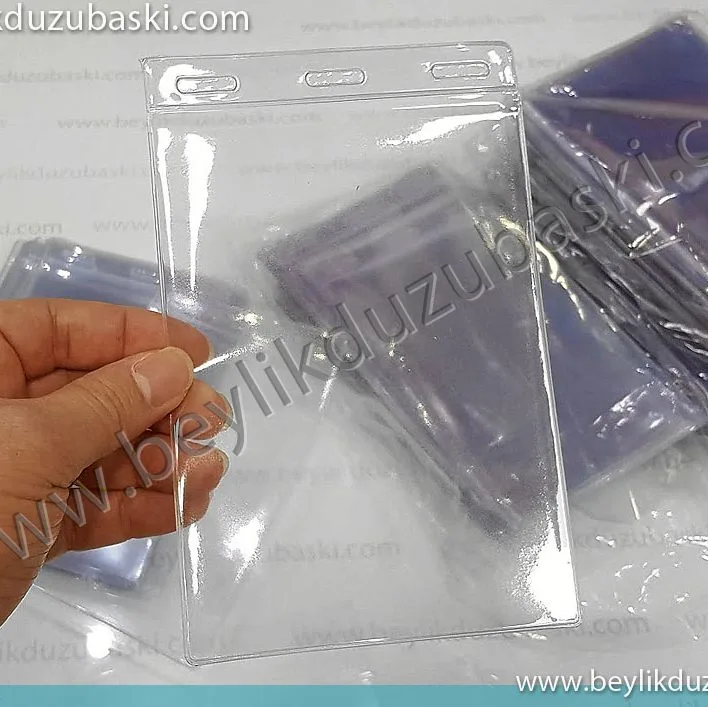 Plastik PVC boyun askı plastiği, fuar için, toplantı için, içine baskı konulan koruyucu kap