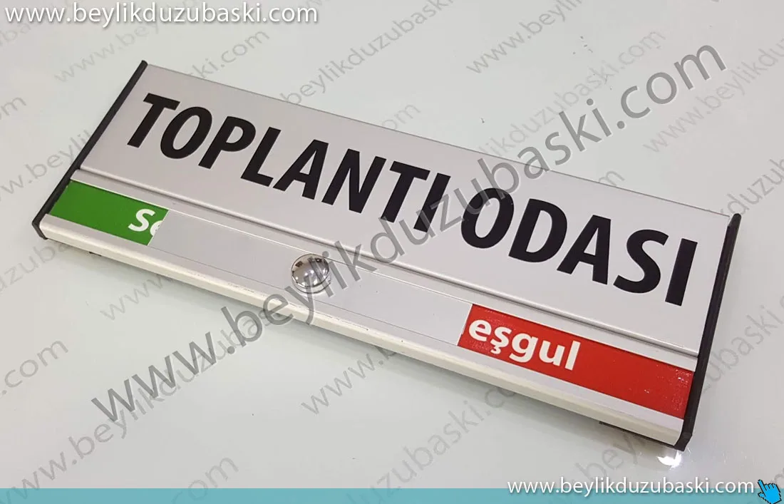 toplantı odası, kapı isimliği, serbest ve meşgul, sürgülü kapı tabelası, imalatı, yapılmaktadır, alüminyum kapı isimliği, kaliteli kapı tabelası
