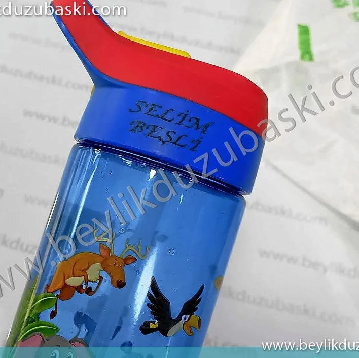 lazerle silinmeyen baskı, kazınmayan, çıkmayan, kalıcı baskılar, suluk üzerine baskı, plastik eşya üzerine baskı, biberon, suluk üzerine baskı