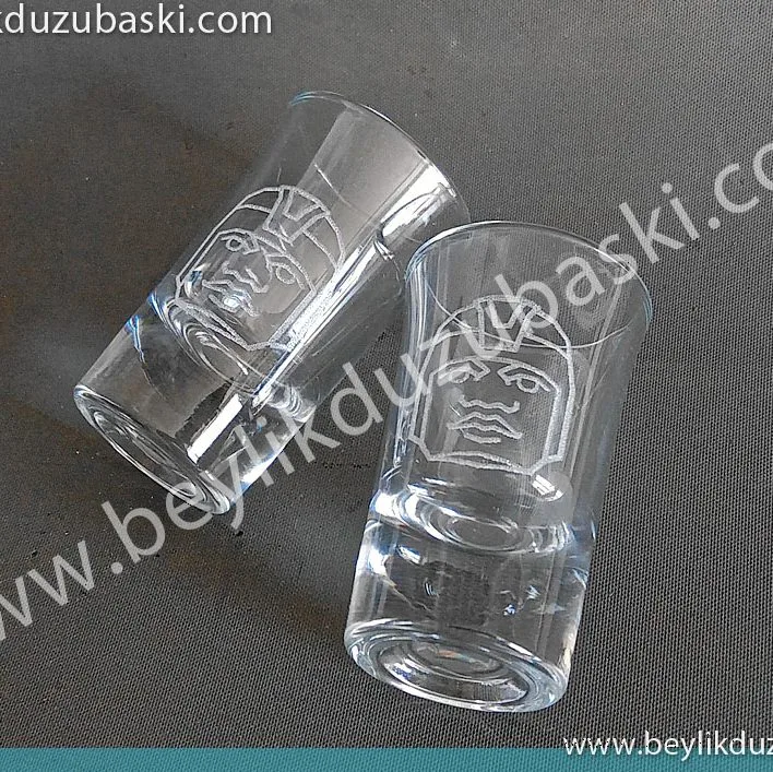 shot bardak, lazer ile isim ve logo baskısı yapılmaktadır, acil shot bardak baskısı, cam üzerine baskı, lazer baskı