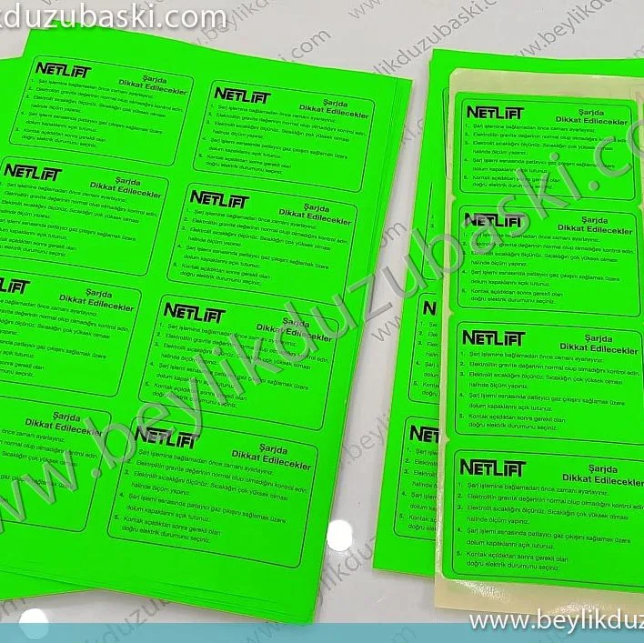 neon etiket, fosfor etiket, acil etiket baskısı, kaliteli etiket imalatı, vurgulayıcı, dikkat çekici etiket üretimi