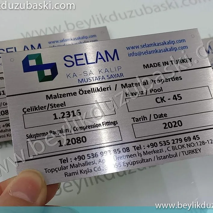 alüminyum plaka, metal plaka, acil plaka, metal etiket, üretimi, kalıp etiketi, çelik etiket