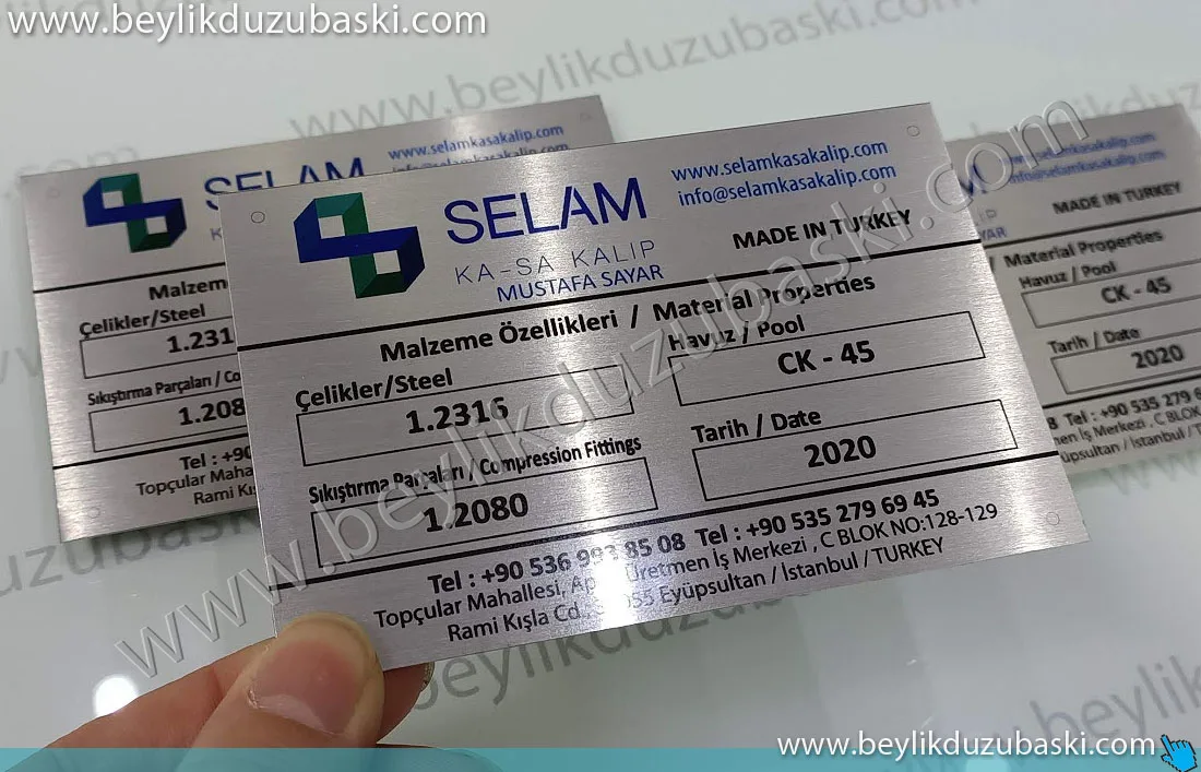alüminyum plaka, metal plaka, acil plaka, metal etiket, üretimi, kalıp etiketi, çelik etiket