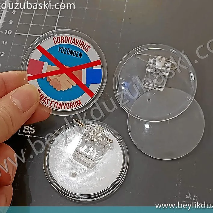 corona virüs yaka kokart, rozet acil rozet