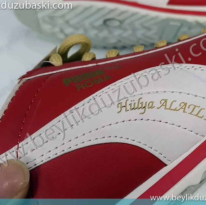 deriye baski, ayakkabı üzerine baskı, puma ayakkabı baskı, lazer ile ayakkabı, üzerine baskı, kaliteli lazer baskı