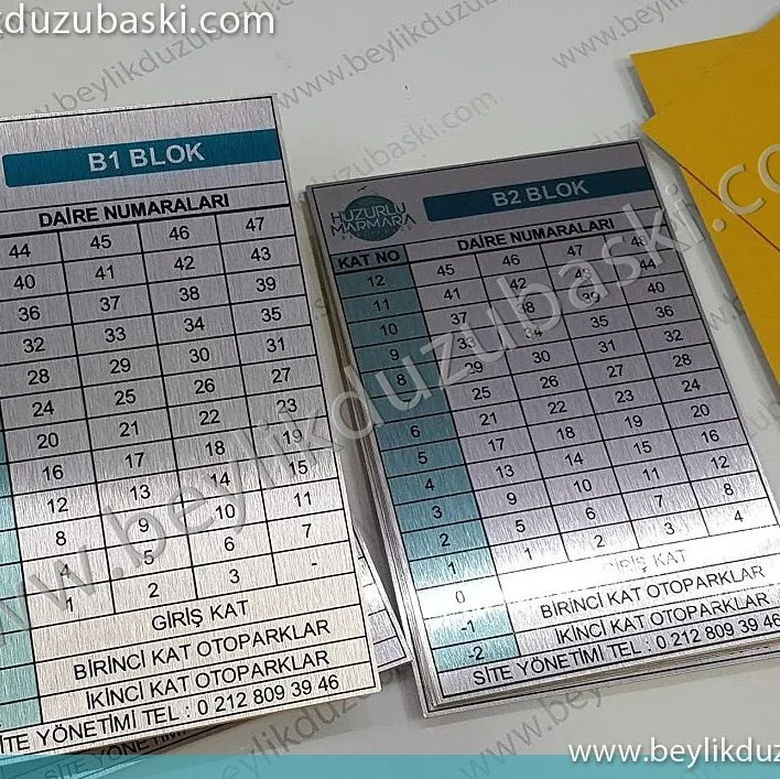 bina içi, asansör içi, metal plaka baskısı, blok içlerine, asansör içlerine, daire numaralarının, basıldığı, metal plakalar