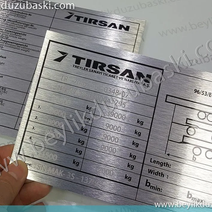 tırsan metal, acil tırsan baskılı metal plaka baskısı, tır dorse etiketi, metal plaka baskısı, kamyon, tır ve dorse için, metal plaka, tanıtım plakası, marka plaka baskısı