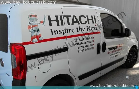 Fiat fiorino , hitachi baskılı, araç giydirmesi, mega plus, yetkili servis, araç giydirmesi, folyo kesimli, kaliteli, araç baskıları
