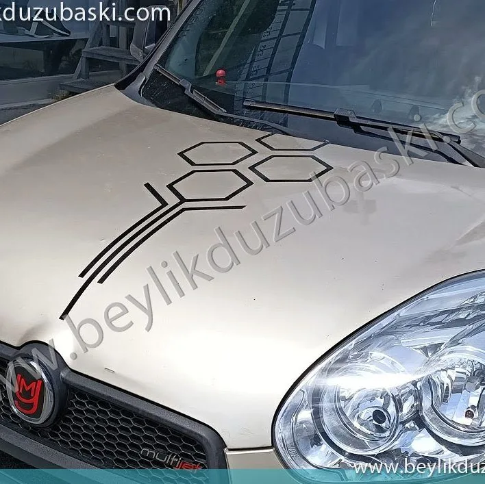 kaput üzerine etiket, baskı, folyo kesim, araç kaplama, sticker, aynı gün kargo, üzeri transfer bantlı, uygulaması kolay ürün