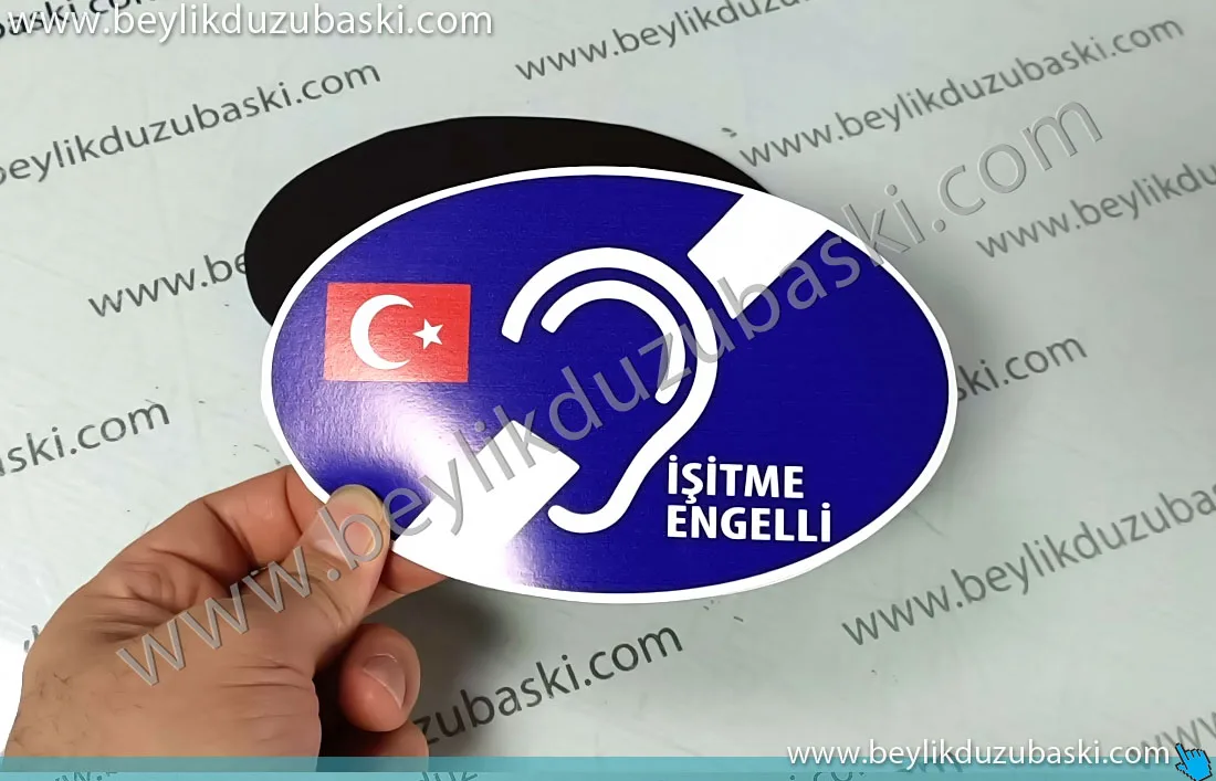 işitme engelli, araç arkası için, magnet, araç magneti, uyarı levhası, işitme engelli, araba uyarı, etiketi, mıknatıs, kendinden yapışkanlı