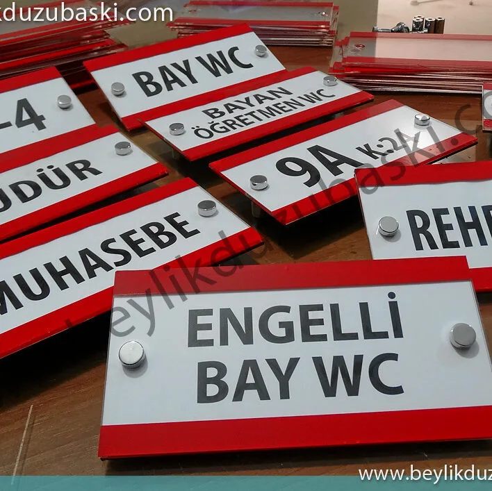 Okul kapı tabelası, şeffaf, içi değişen, kaliteli kapı tabelası, dekoratif, kapı isimliği