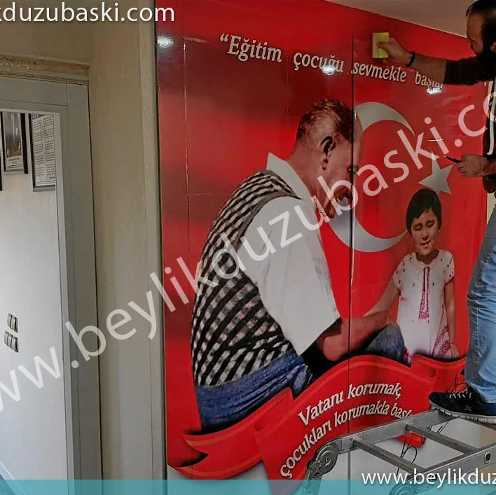 okul için atatürk köşesi baskıları, tasarım dahil, uygulama dahil ürünler, 5 mm plastik ucuz malzemeden, atatürk köşesi, 1 günde üretimi mümkün, ister kargo ister montaj, dijital baskı merkezi