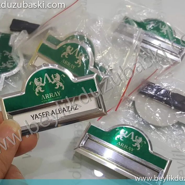 Yaka isimliği, Metal yaka kartı, logo ve kurumsal renk baskılı, personel yaka kartı, hızlı üretim, aynı gün kargo, personel yaka isimliği imalat