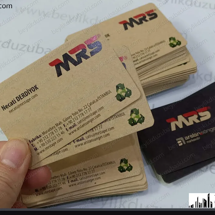 kraft kartvizit, hızlı kraft kart, geri dönüşüm kartvizit, fotokopide hızlı baskı kartvizit, bekle al, tasarım desteği, kenarlar oval kesim