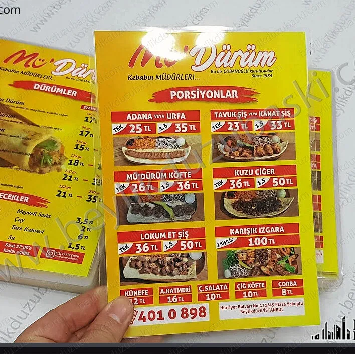 PVC kaplama, A5 ebadı pvc, menü üzeri pvc kaplama, masa üzeri menü kaplama, A4 PVC, A5 PVC, A3 Pvc kaplama, yapılmaktadır, lokanta, restoran pvc kaplama