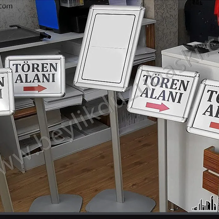 Ayaklı stand, A4 ve A3 Ayaklı stand, çerçeveli, açılıp kapanır, içinin yazısı değiştirilebilir, ayaklı yönlendirme tabelası, karşılama tabelası