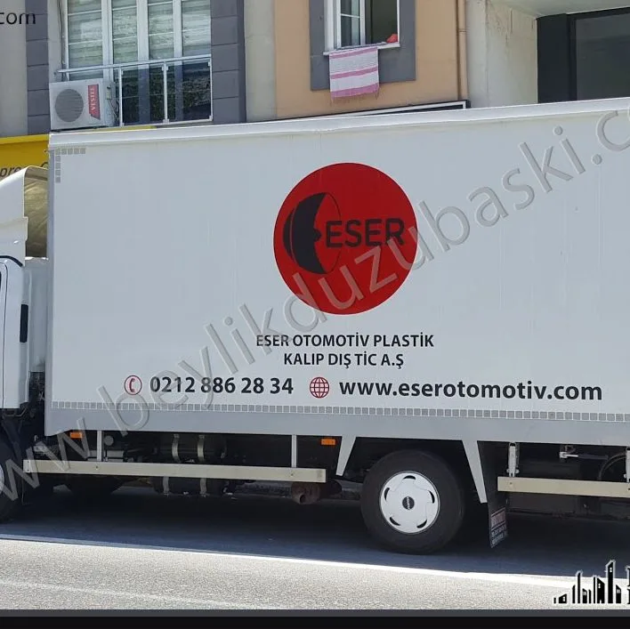 kamyon kasası üzerine logo, kamyon kasa giydirme, kamyonet kasa reklam baskısı, dorse üzerine logo ve yazı baskıları