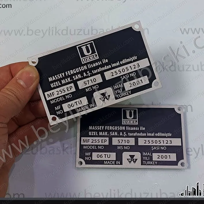 uzel, massey ferguson, traktör metal plaka, araç metal marka, seri numara, dış mekan dayanıklı, seri numara, metal plaka, üretim, imalat