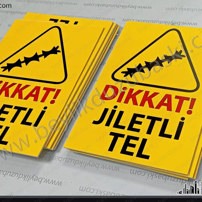 jiletli tel uyarı levhası, Jiletli Tel Tabelası, A4 ebadında uyarı levhası, özel tasarım tabela yapılır, aynı gün kargo yapılır, dış mekan dayanıklı üründür, yağmur ve dış hava şartlarından etkilenmez