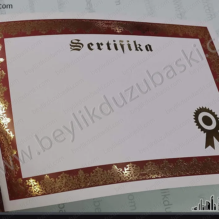 sertifika boş, boş varak yaldız sertifika, az adet boş ve baskısız alabilirsiniz, aynı gün kargo yapılır, kaliteli ürün, 300 gr kuşe sertifika, baskıya hazır ürün