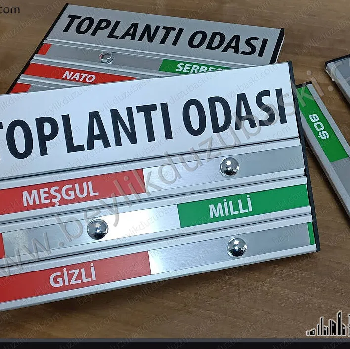 toplantı odası, kapı tabelası, askeri kullanım için yapılan, sürgülü toplantı odası, nato, milli, baskılı kapı tabela