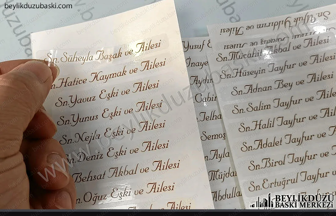 Davetiye için şeffaf etiket baskı, davetli listesi zarf üzerine, şeffaf etiket baskısı, kaliteli baskı, hızlı üretim, aynı gün kargo, zarf üzerine isim baskı, şeffaf etiket üretimi Davetiye için şeffaf etiket baskı, davetli listesi zarf üzerine, şeffaf etiket baskısı, kaliteli baskı, hızlı üretim, aynı gün kargo, zarf üzerine isim baskı, şeffaf etiket üretimi