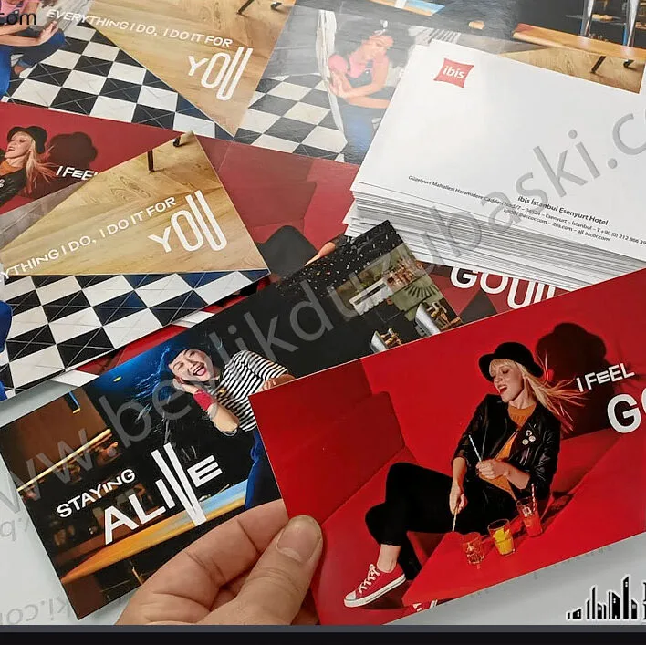 kartpostal baskı, otel için yapılan kaliteli kart baskı, 300 gr kuşe kartpostal, fotokopide hızlı üretim, aynı gün teslimat, acil baskı yapılmaktadır