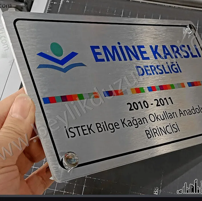 istek okulları, metal derslik tabelası, özel üretim