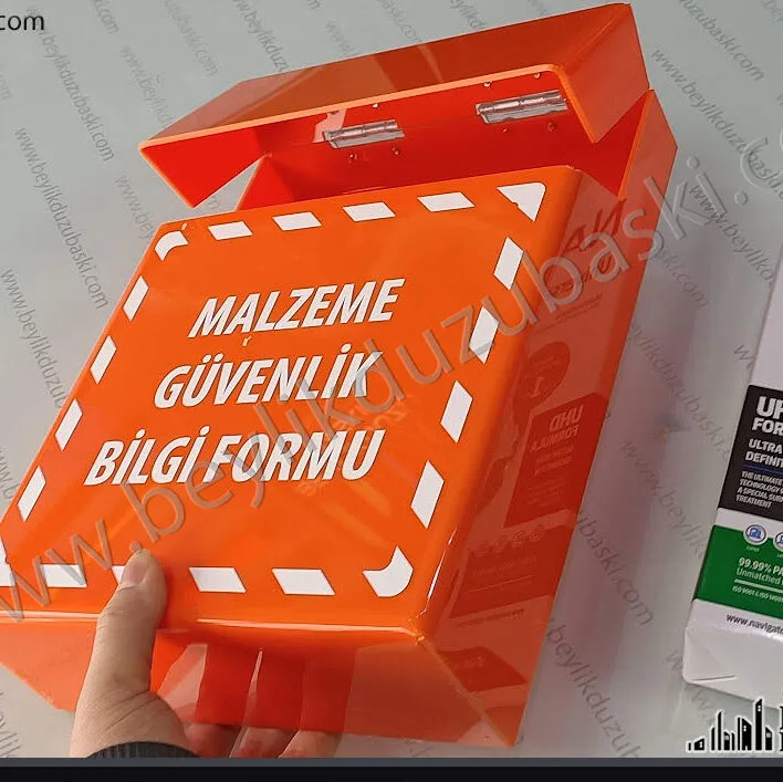malzeme güvenlik bilgi kutusu, MSDS kutusu, makine kullanma klavuzu ve talimatlarının olduğu, güvenlik kutusu
