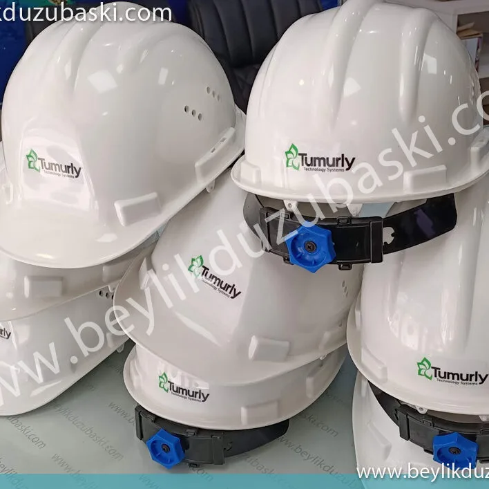 Baret Baskısı, inşaat bareti, çevirmeli baret baskı, şantiye bareti, kaliteli baret, ayarlı baret baskıları, az adet logo baskılı baret