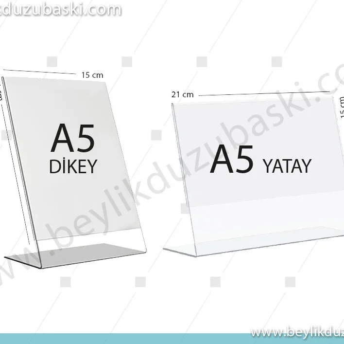 A5 Broşürlük, Şeffaf A5 broşürlük, Yatay ve Dikey A5 broşürlük, L tipi A5 broşürlük, pleksi büküm, kaliteli ürün