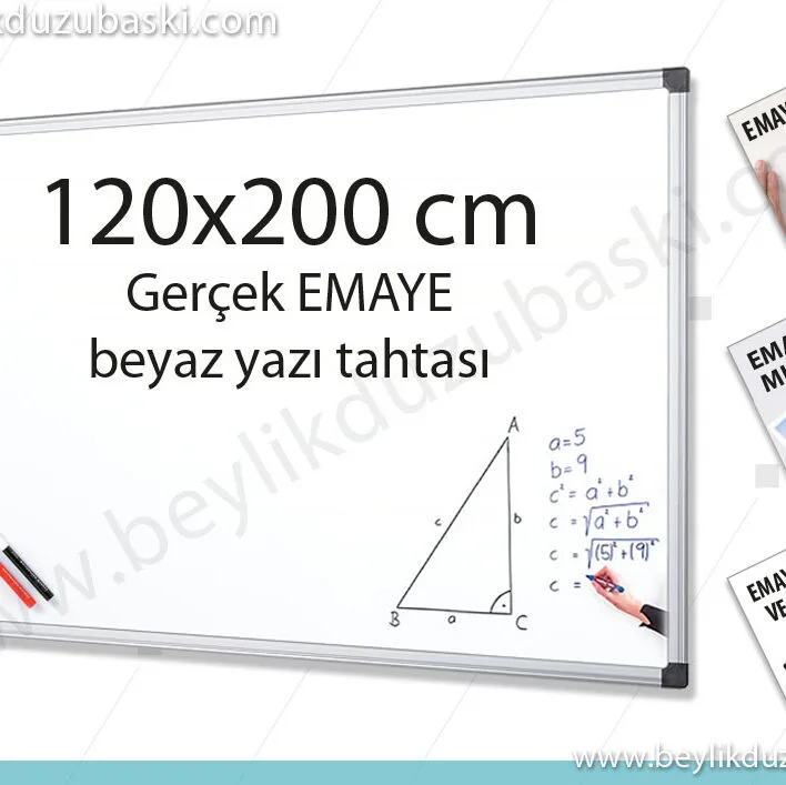 120x200 cm beyaz yazı tahtası, emaye ürün, okul yazı tahtası, metal ürün, alüminyum çerçeve, kaliteli malzeme, beyaz yazı tahtası, istenilen ebat üretim, imalat