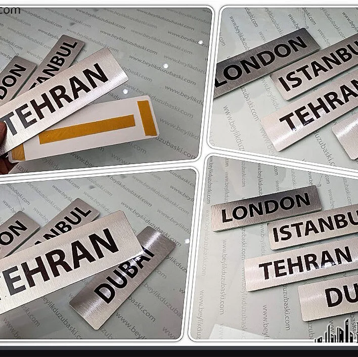 dünya saati için metal plaka baskı, saat altına ülke isimleri baskısı, metal ülke isim baskılı dünya saati yazıları, 25x7 cm ebadında metal saat tabelası imalat, üretim, aynı gün gönderim
