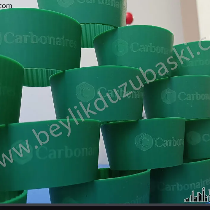 silikon üzerine baskı, silikon bardak tutucu üzerine baskı, kahve bardak tutucu üzerine baskı, çok defa kullanılan silikon tutucu, silikona baskı, silikon baskısı