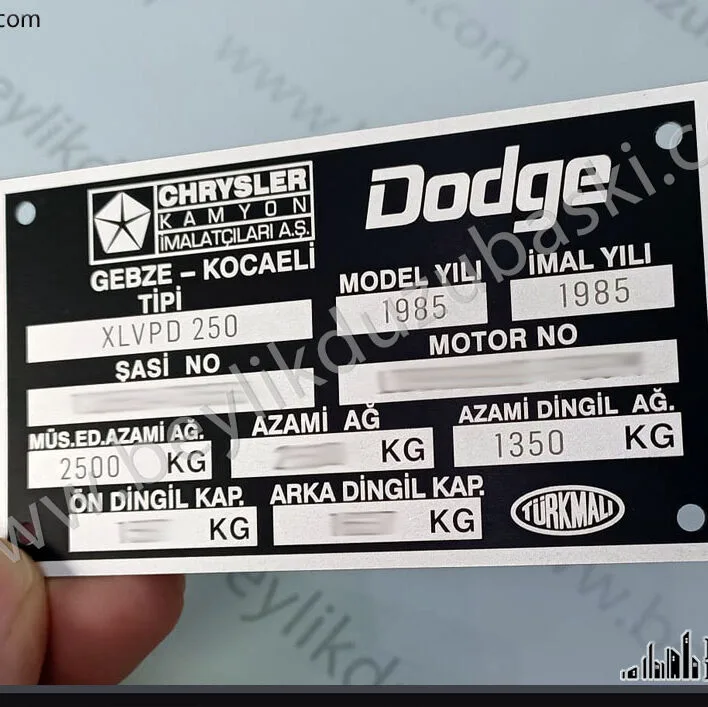 Chrysler metal plaka, dodge araç şasi plaka, desoto araç motor plakası, Chrysler motor plakası, dodge motor plakası, desoto araç metal motor etiket, Chrysler oto yedek parça baskıları, dodge 250 araç motor ve şasi numarası