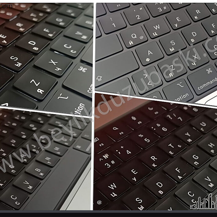 Rusca Klavye, laptop üzerine klavye baskı, ışıklı laptop klavye baskısı, yabancı dil, klavye baskıları, orjinal ışıklı baskı, klavye baskıları, tasarım desteği verilir