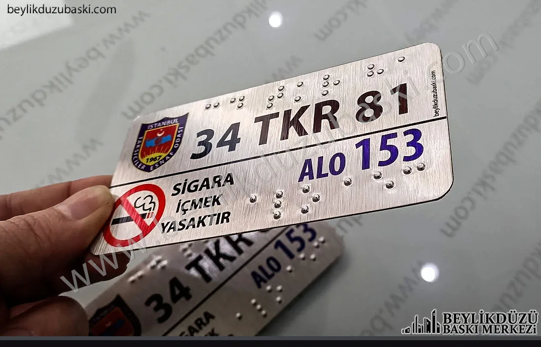 ticari taksi, görme engelli plaka, araç içinde kullanılan, yönetmeliğe uygun, görme engelli tabelası, taksi iç tabela, ibb yönetmelik, taksi içi tabela, körler alfabesi, görme engelli tabela