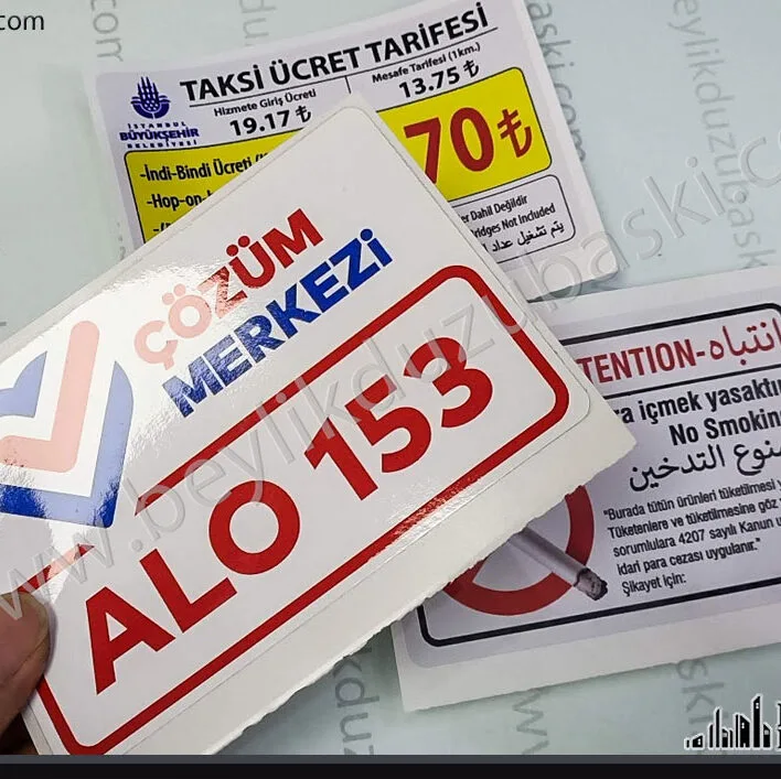taksi etiket, ukome etiket, ibb taksi etiketi, taksi uyarı etiketleri, alo 153, sigara, indi bindi ücret tarife, etiket, dayanıklı, solmaz, silinmez etiket, taksi üçlü etiket, alo 153, sigara içilmez, indi bindi etiketi, aynı gün gönderim, istenirse elden alabilirsiniz