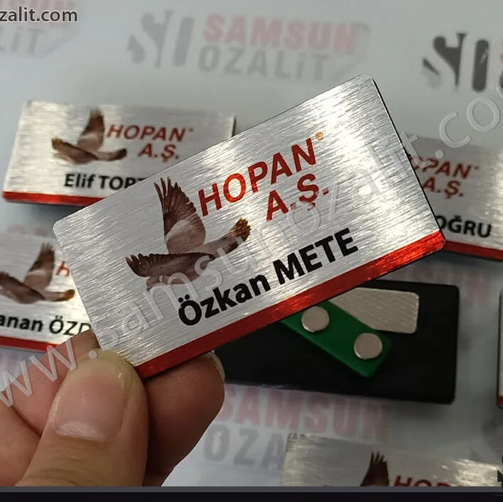 Quality product, fast production, magnetic name tag, metal name tag, personnel name tag, fast production, same day delivery, pin and magnetic name tag, graphic design service provided, quality printing, design support
