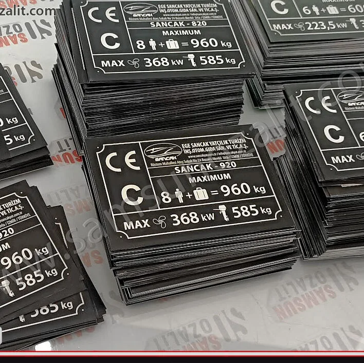 Deniz suyu dayanıklı, güneş dayanıklı, dış mekan etiket üretimi, kaliteli ürün, teknik bilgi içeren, metal etiket baskısı, sancak yat tekne üretim etiketi, tekne markalama etiketi, tekne için teknik bilgi içeren etiket imalatı, ürün ebat ve adede göre fiyat alınız, tasarım desteği, aynı gün gönderim, imalat üretim,  Sea water resistant, sun resistant, outdoor label production, quality product, including technical information, metal label printing, starboard yacht boat production label, boat marking label, label production including technical information for boats, get price according to product size and quantity, design support, same day shipping, manufacturing production,