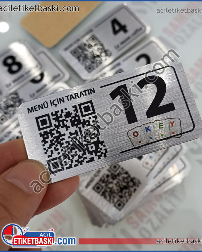 okey masa numarası, okey masa QR kod menü etiketi, kaliteli masa etiketi baskısı, QR kod baskı, masa numarası baskısı, acil etiket baskı merkezi, kaliteli masa numarası, metal masa numarası, arkası bantlı masa numara baskıları, tasarım desteği verilir, hızlı üretim yapılır okey table number, okey table QR code menu label, quality table label printing, QR code printing, table number printing, urgent label printing center, quality table number, metal table number, back-taped table number prints, design support is provided, fast production is done