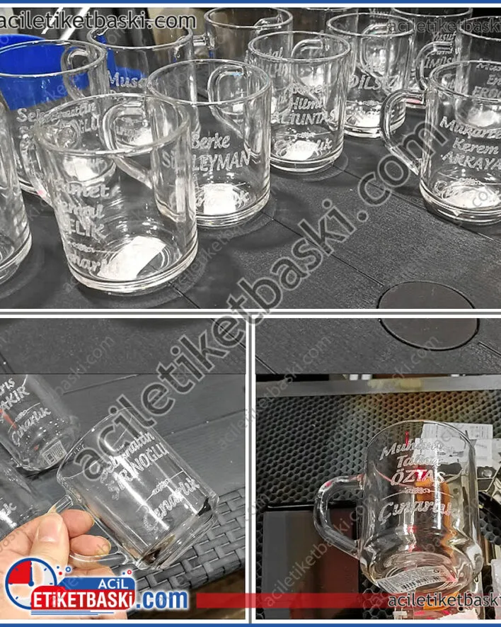 cam baskı, cam bardak baskı, su bardağı, kupa bardak cam, baskılı ürün, ürün dahil, ürün hariç baskı seçenekleri, lazer ile kalıcı baskı, bulaşık makinesinde yıkanır, kazıma lazer ile cama baskı, hızlı üretim, bekle al, numune basılır, adetli işler yapılır, cam baskı merkezi, kaliteli ve hızlı baskı, samsun baskı merkezi