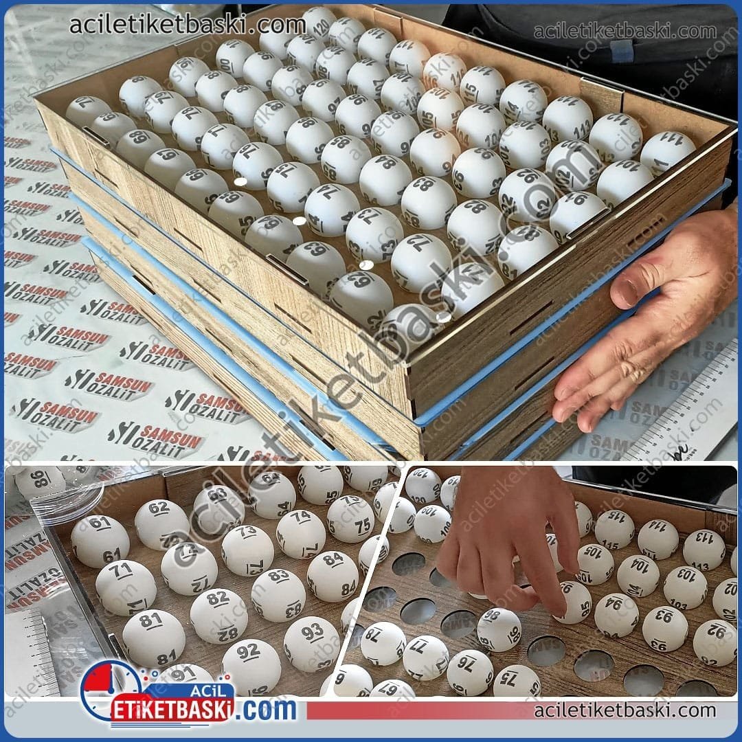Baskılı Çekiliş Topu | Kura Topu - İthal Malzeme & Kalıcı Baskı | Turuncu & Beyaz Renk
