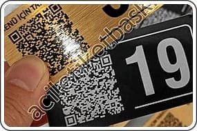 QR Kod baskılı metal etiket