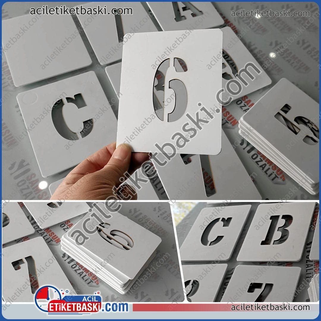 Lazer Kesim Boyama Şablonu | Otopark & Duvar - Esnek Plastik Malzeme | Çok Defa Kullanım