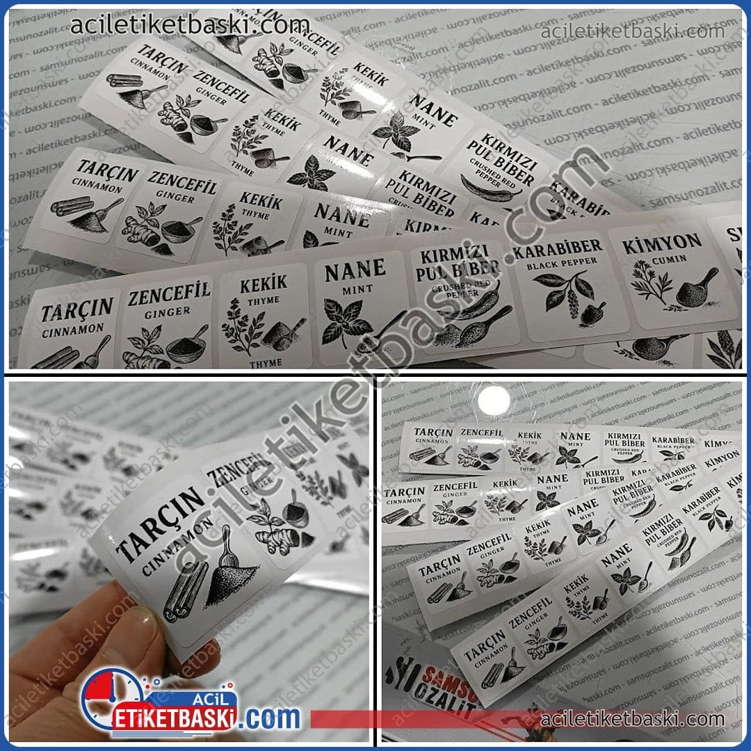 Kavanoz ve Baharatlık Etiketi Baskısı – Hızlı Üretim, Dayanıklı Kalite