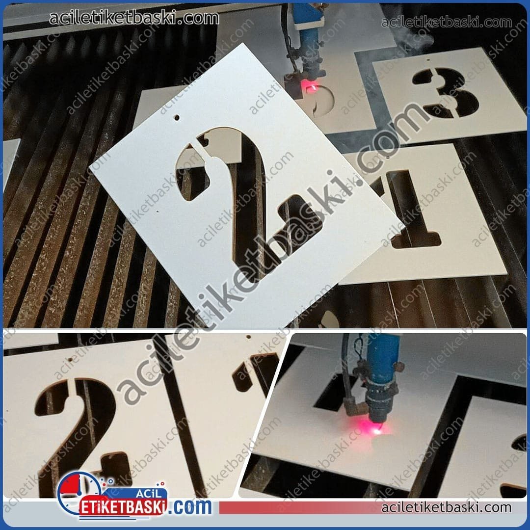 Lazer Kesim Boyama Şablonu | Otopark & Duvar - Esnek Plastik Malzeme | Çok Defa Kullanım